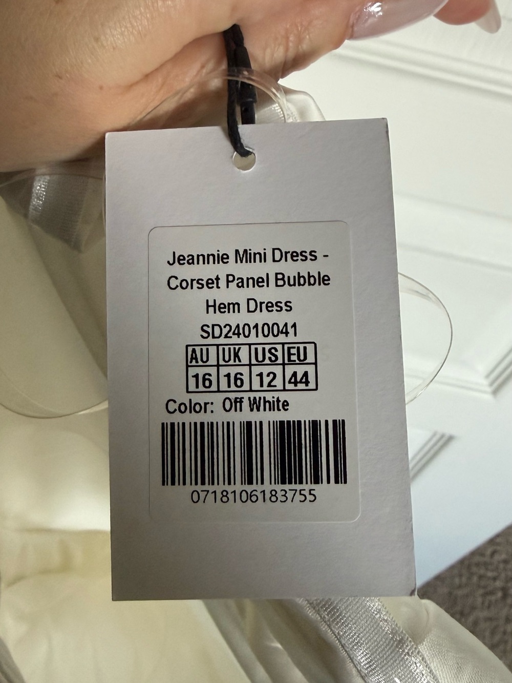 Jeannie Mini Dress - Off White Corset Panel Bubble Hem